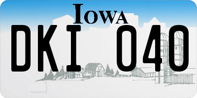 IA license plate DKI040