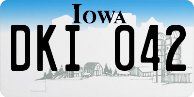 IA license plate DKI042