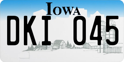 IA license plate DKI045
