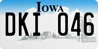 IA license plate DKI046
