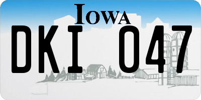 IA license plate DKI047