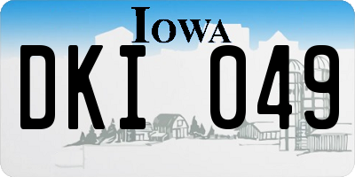 IA license plate DKI049