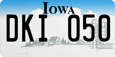 IA license plate DKI050