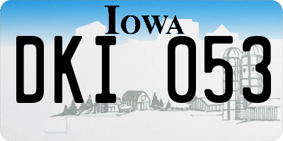 IA license plate DKI053