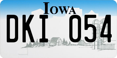 IA license plate DKI054