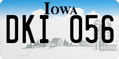 IA license plate DKI056