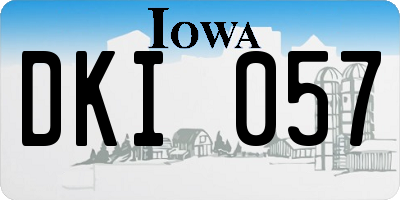 IA license plate DKI057