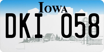 IA license plate DKI058