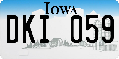 IA license plate DKI059