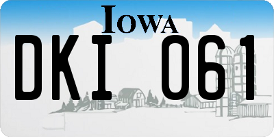 IA license plate DKI061