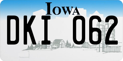 IA license plate DKI062