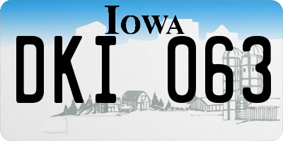 IA license plate DKI063