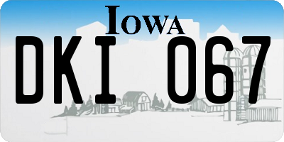 IA license plate DKI067