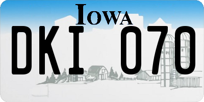 IA license plate DKI070