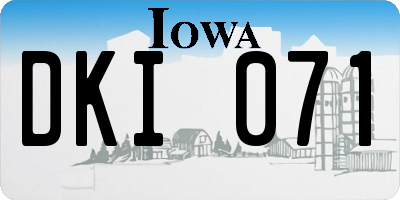 IA license plate DKI071