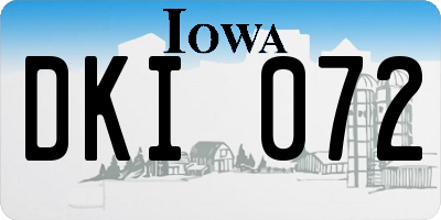 IA license plate DKI072