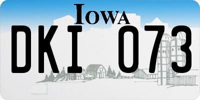 IA license plate DKI073