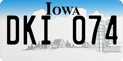IA license plate DKI074