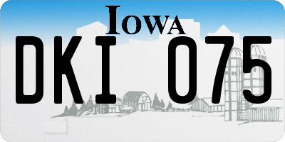 IA license plate DKI075