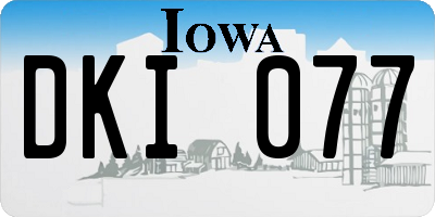 IA license plate DKI077
