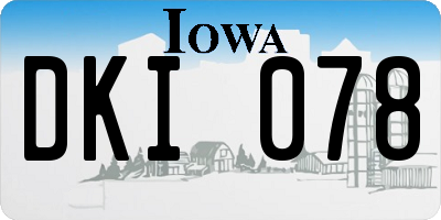 IA license plate DKI078