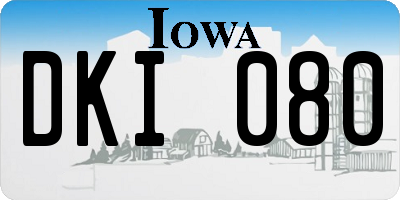 IA license plate DKI080