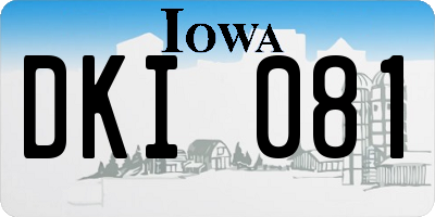 IA license plate DKI081