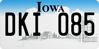 IA license plate DKI085