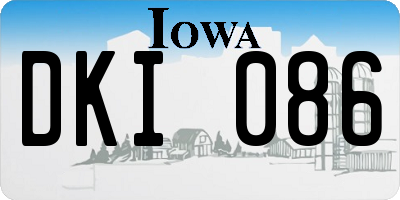 IA license plate DKI086