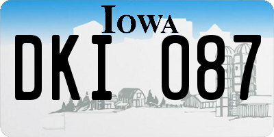 IA license plate DKI087