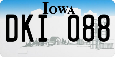 IA license plate DKI088
