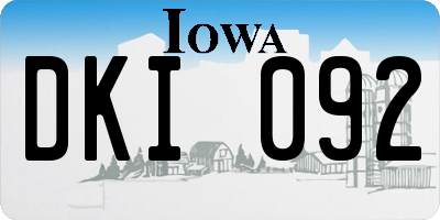 IA license plate DKI092