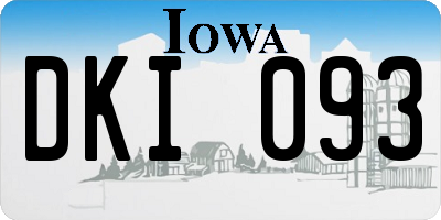 IA license plate DKI093