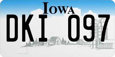 IA license plate DKI097