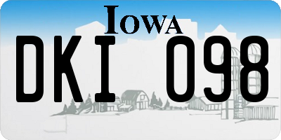 IA license plate DKI098