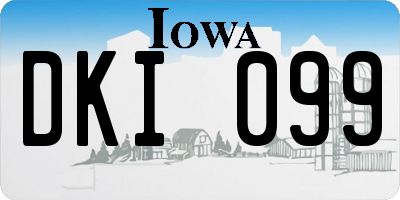 IA license plate DKI099