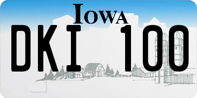 IA license plate DKI100