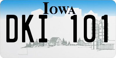 IA license plate DKI101