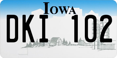 IA license plate DKI102