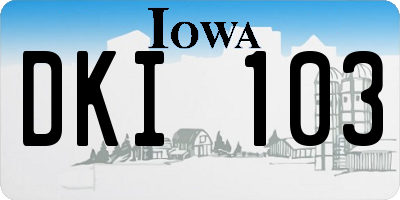 IA license plate DKI103