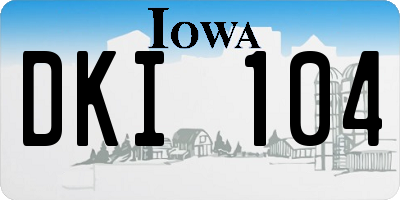 IA license plate DKI104