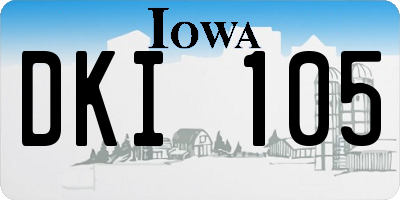 IA license plate DKI105