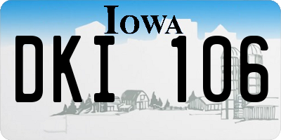 IA license plate DKI106