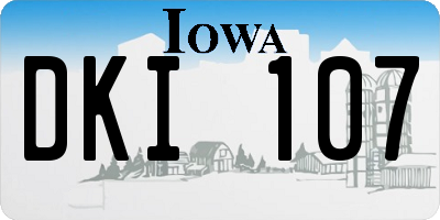 IA license plate DKI107