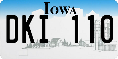 IA license plate DKI110