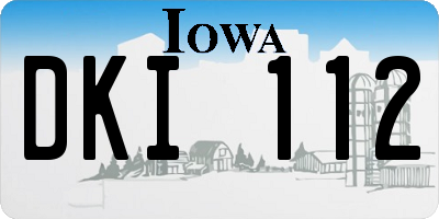 IA license plate DKI112