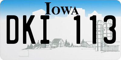 IA license plate DKI113