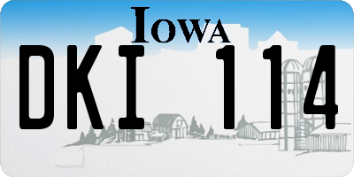 IA license plate DKI114
