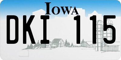 IA license plate DKI115