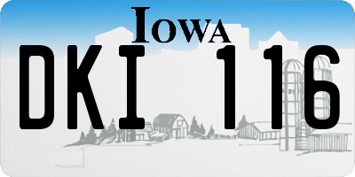 IA license plate DKI116